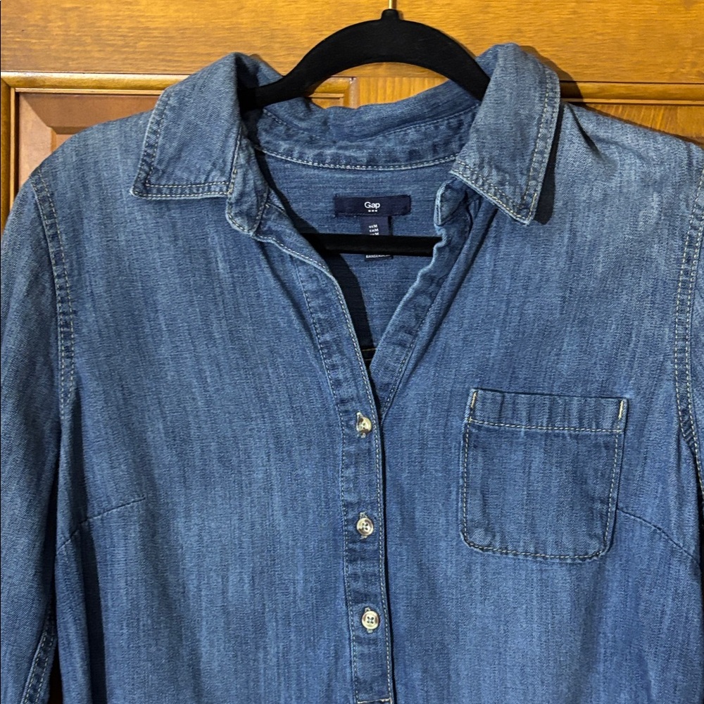 GAP Indigo Denim Shirt Dress - size M - Picture 4 of 4